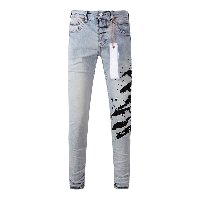 Mens trendy purple jeans, 100% cotton Pure Cotton High Street Trend