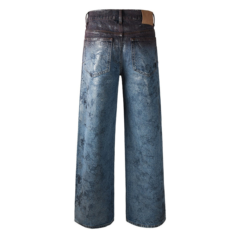 Mens trendy purple jeans, 100% cotton Rhinestones #109