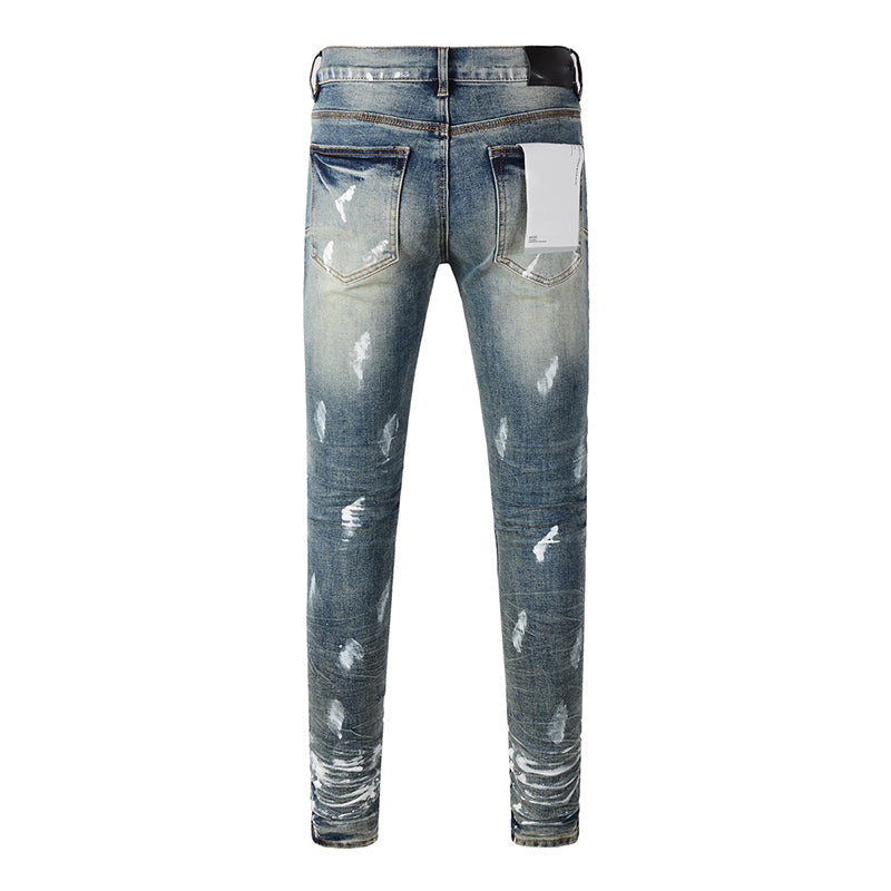 Mens trendy purple jeans, 100% cotton Pure Cotton High Street Trend