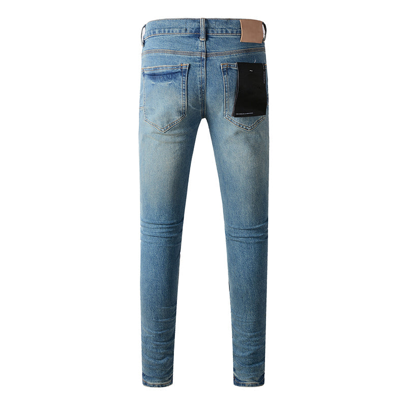 Mens trendy purple jeans, 100% cotton Pure Cotton High Street Trend