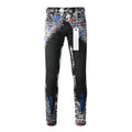 Mens trendy purple jeans, 100% cotton Pure Cotton High Street Trend