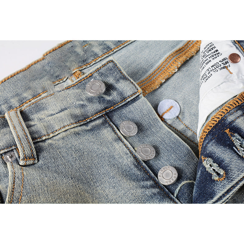 Mens trendy purple jeans, 100% cotton Pure Cotton High Street Trend