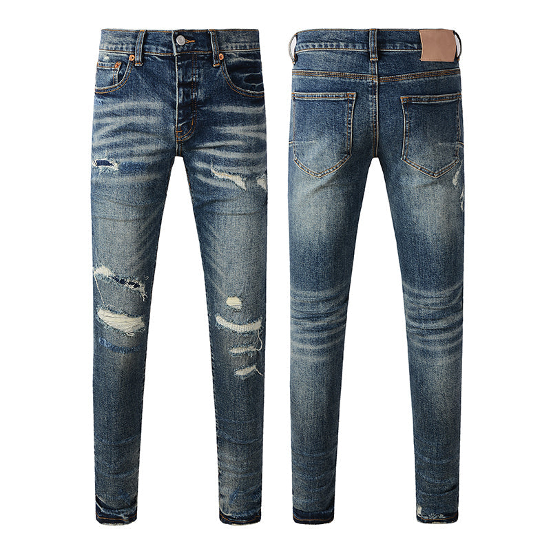 Mens trendy purple jeans, 100% cotton Pure Cotton High Street Trend