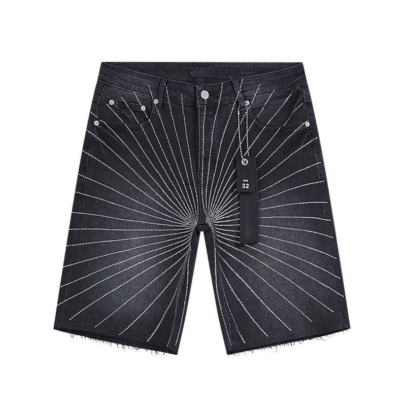 Mens trendy purple jeans, 100% cotton Denim Shorts #PU531