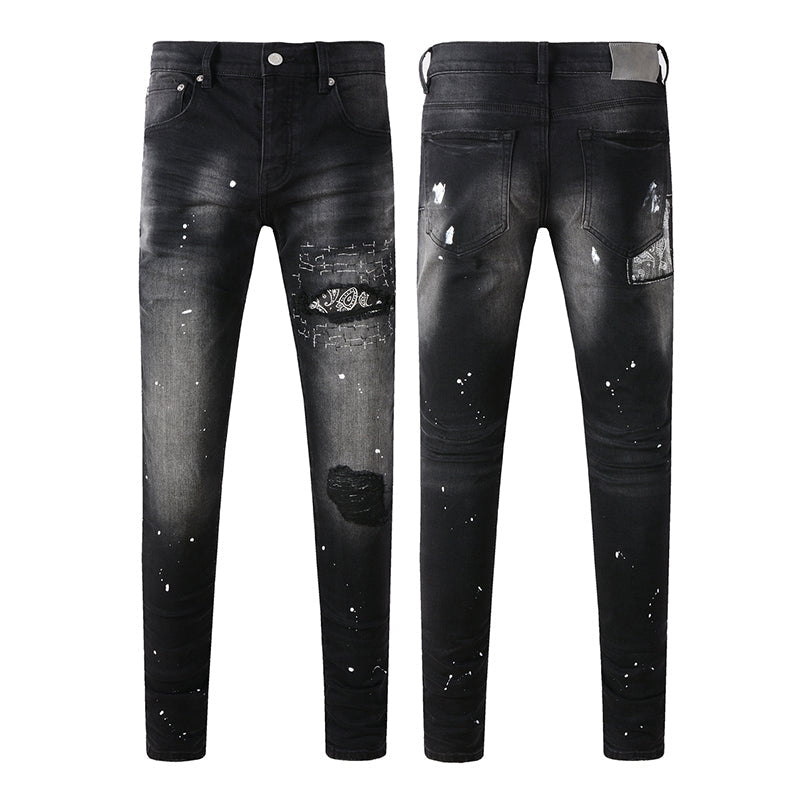 Mens trendy purple jeans, 100% cotton Pure Cotton High Street Trend