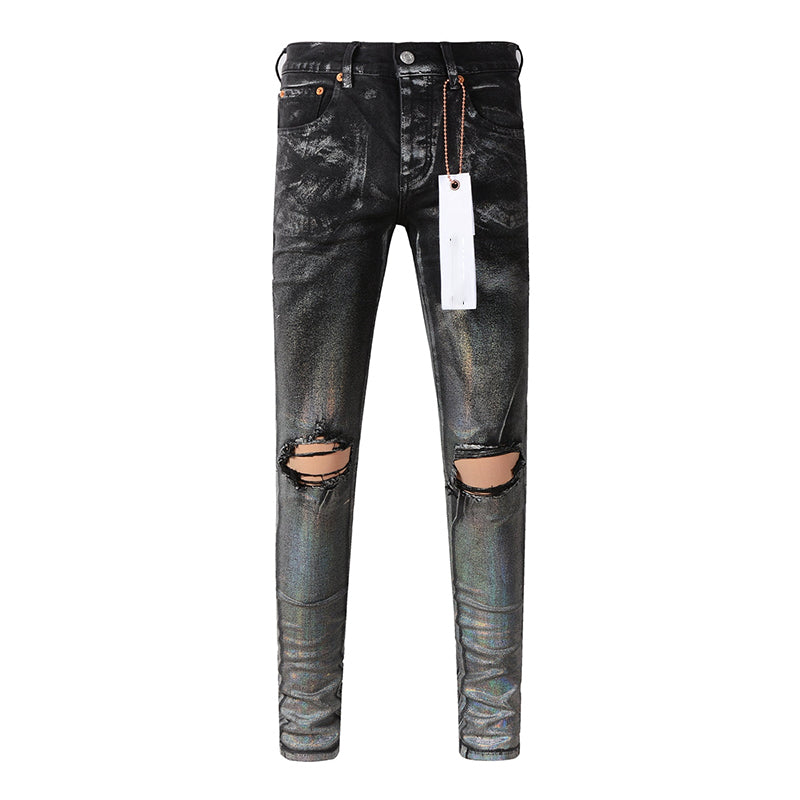 Mens trendy purple jeans, 100% cotton Pure Cotton High Street Trend