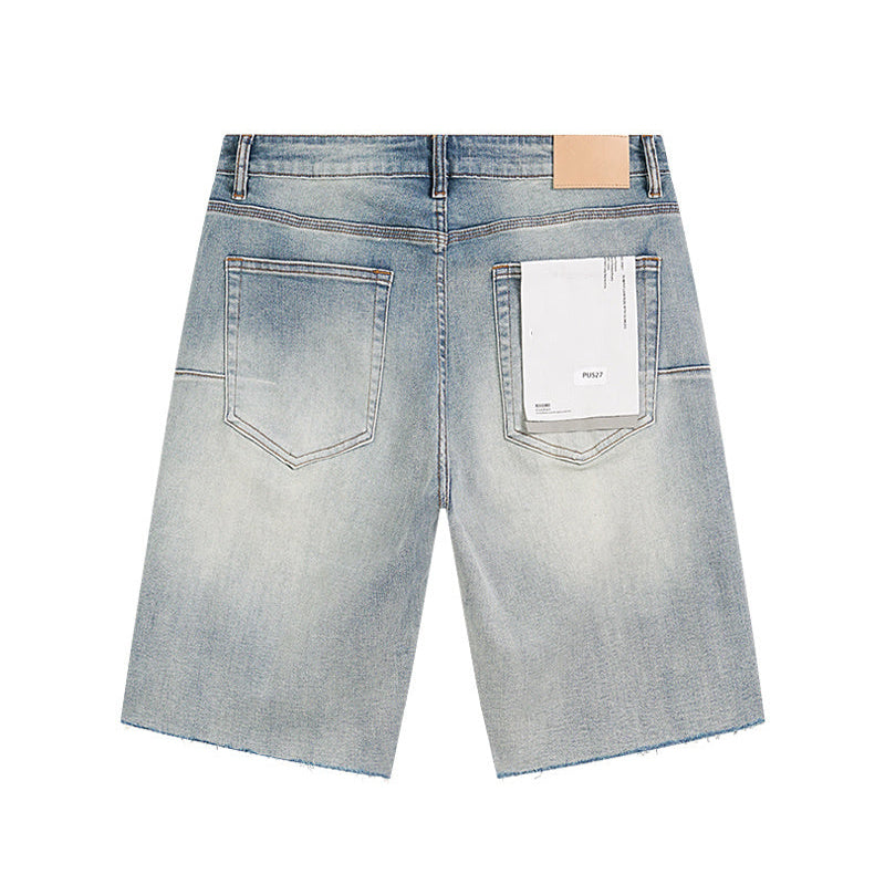 Mens trendy purple jeans, 100% cotton Denim Shorts #PU527
