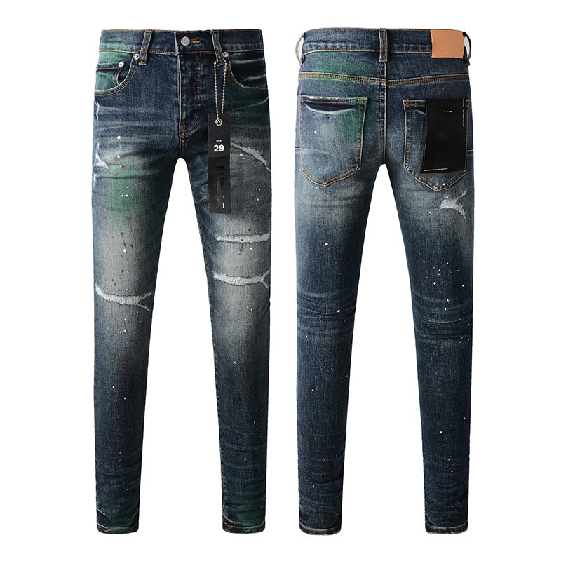 Mens trendy purple jeans, 100% cotton Pure Cotton High Street Trend