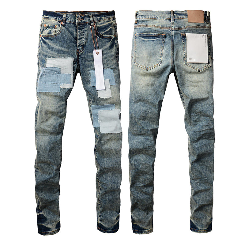 Mens trendy purple jeans, 100% cotton Pure Cotton High Street Trend