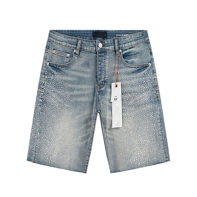 Mens trendy purple jeans, 100% cotton Denim Shorts #PU525