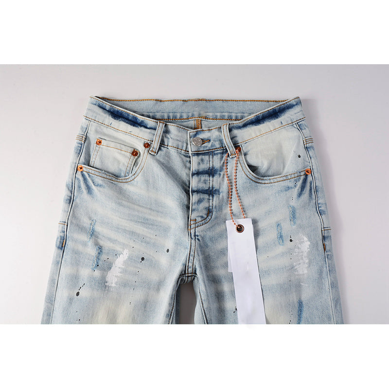 Mens trendy purple jeans, 100% cotton Pure Cotton High Street Trend