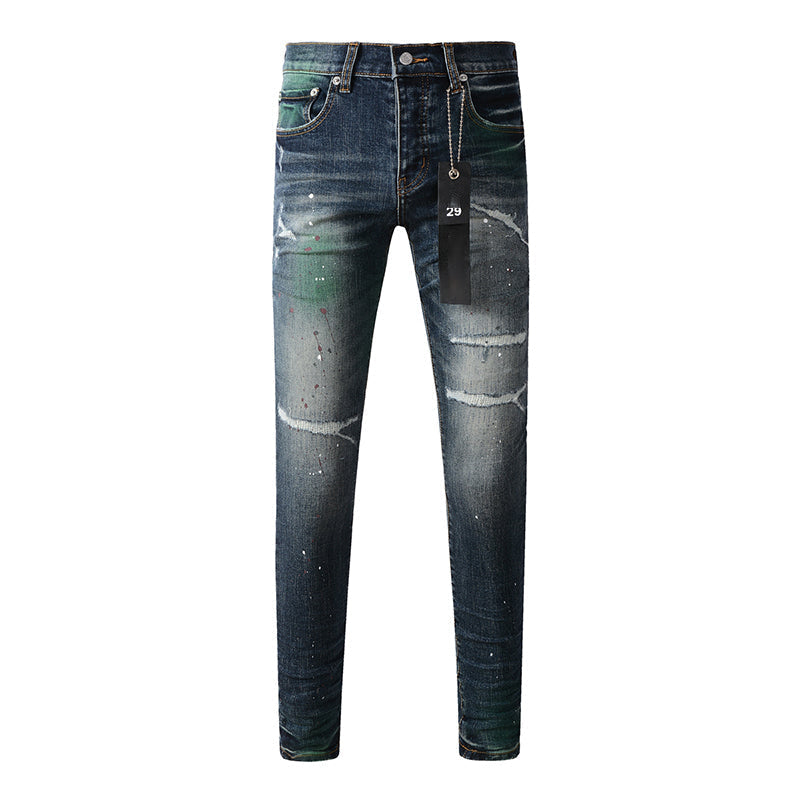 Mens trendy purple jeans, 100% cotton Pure Cotton High Street Trend