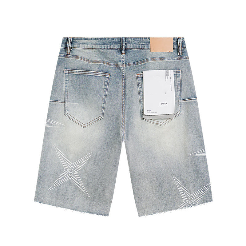 Mens trendy purple jeans, 100% cotton Denim Shorts #PU528