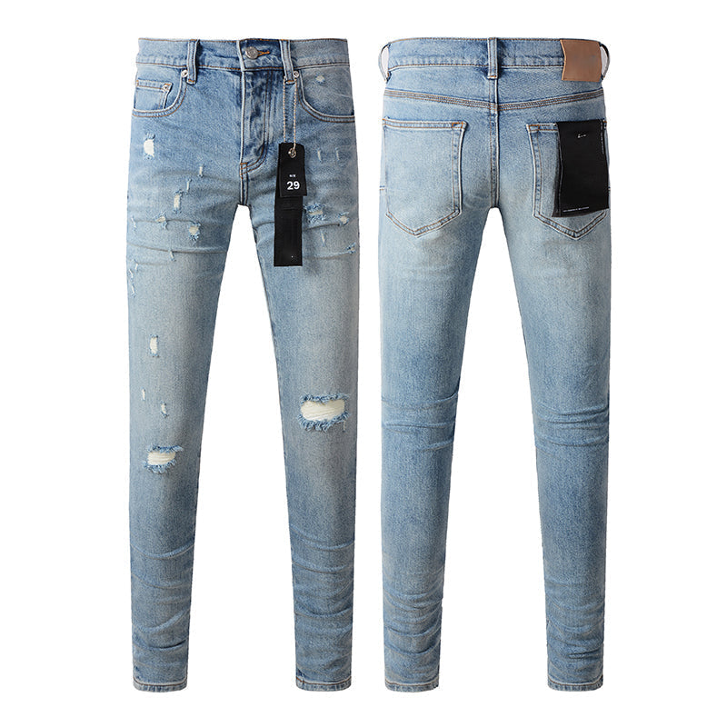 Mens trendy purple jeans, 100% cotton Pure Cotton High Street Trend