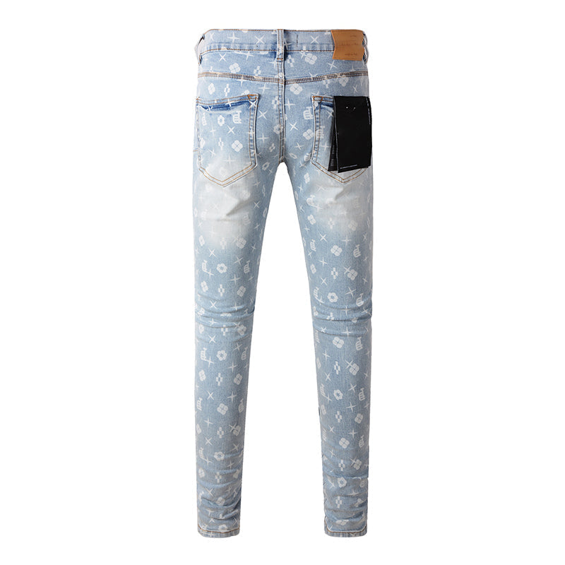 Mens trendy purple jeans, 100% cotton Pure Cotton High Street Trend