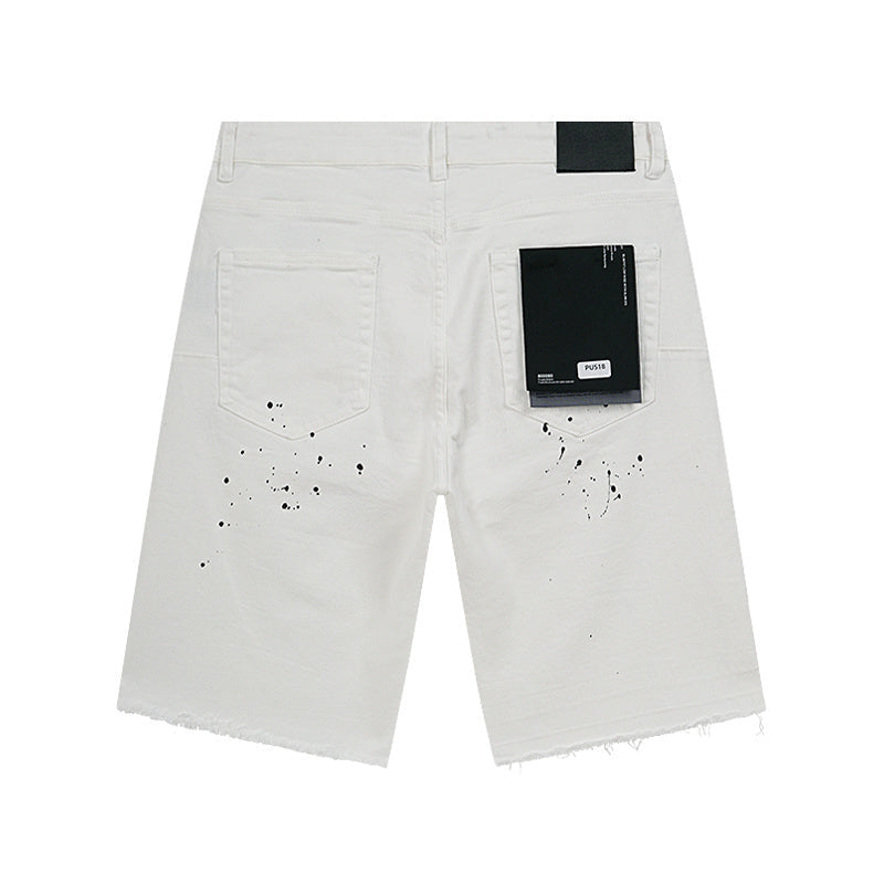 Mens trendy purple jeans, 100% cotton Denim Shorts #PU518