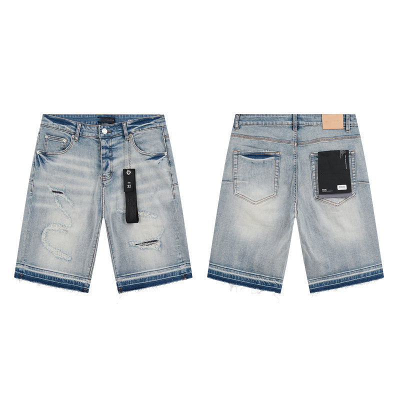 Mens trendy purple jeans, 100% cotton Denim Shorts #PU515