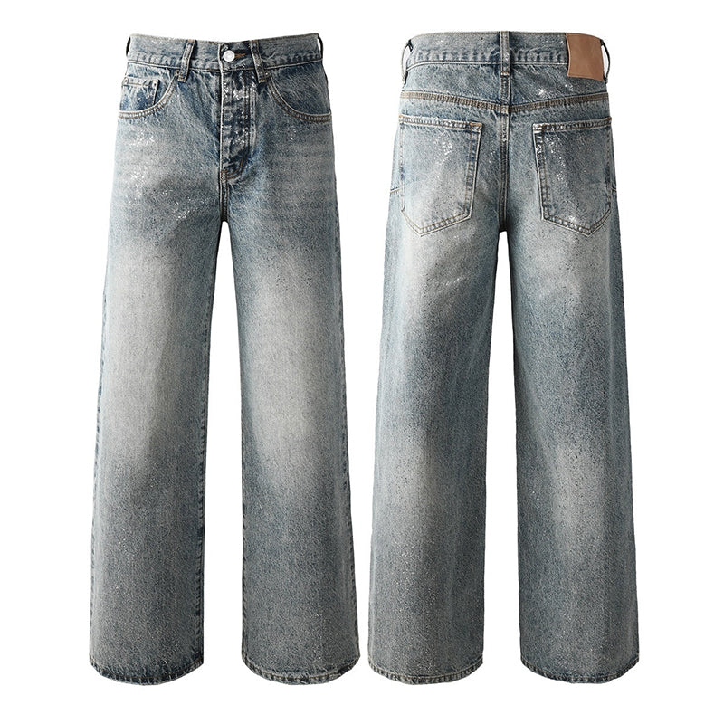 Mens trendy purple jeans, 100% cotton Rhinestones #101