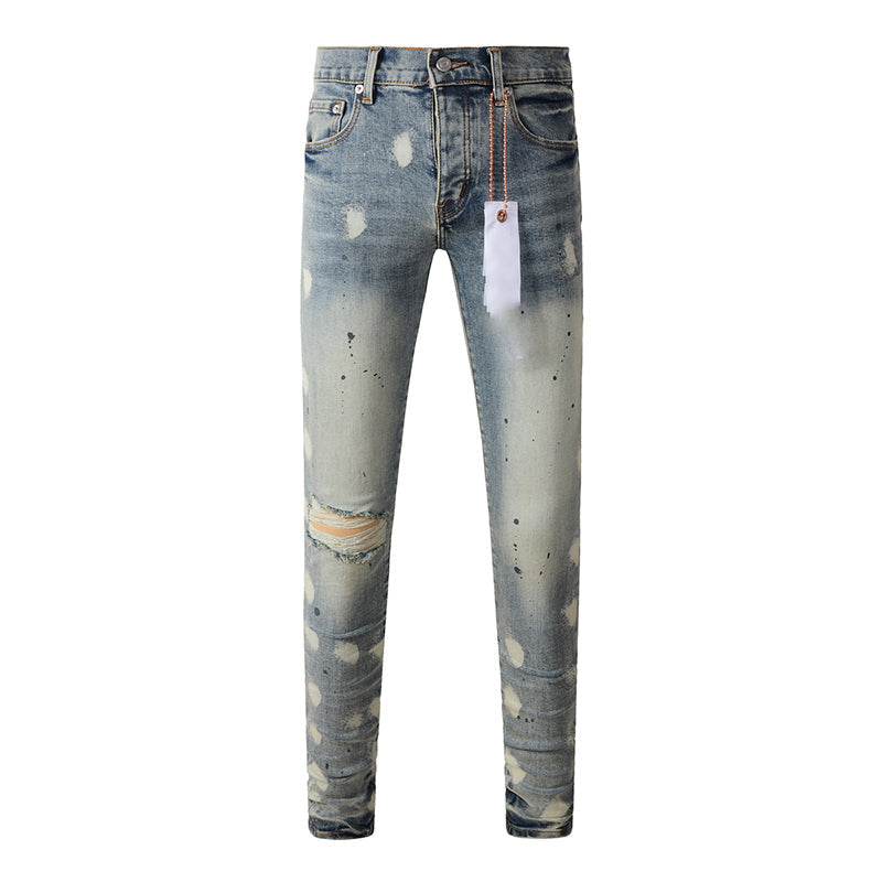 Mens trendy purple jeans, 100% cotton Pure Cotton High Street Trend