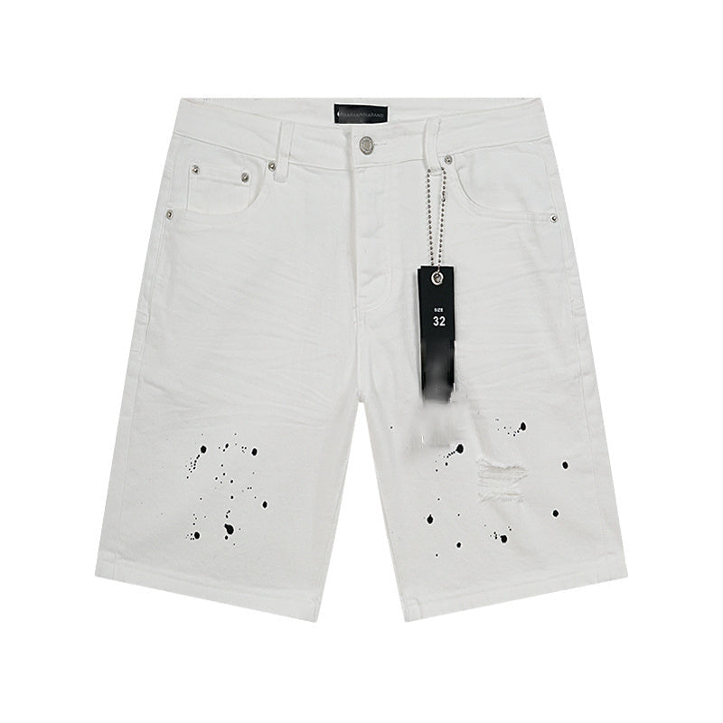 Mens trendy purple jeans, 100% cotton Denim Shorts #PU501