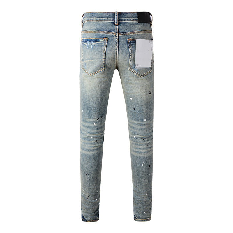 Mens trendy purple jeans, 100% cotton Pure Cotton High Street Trend
