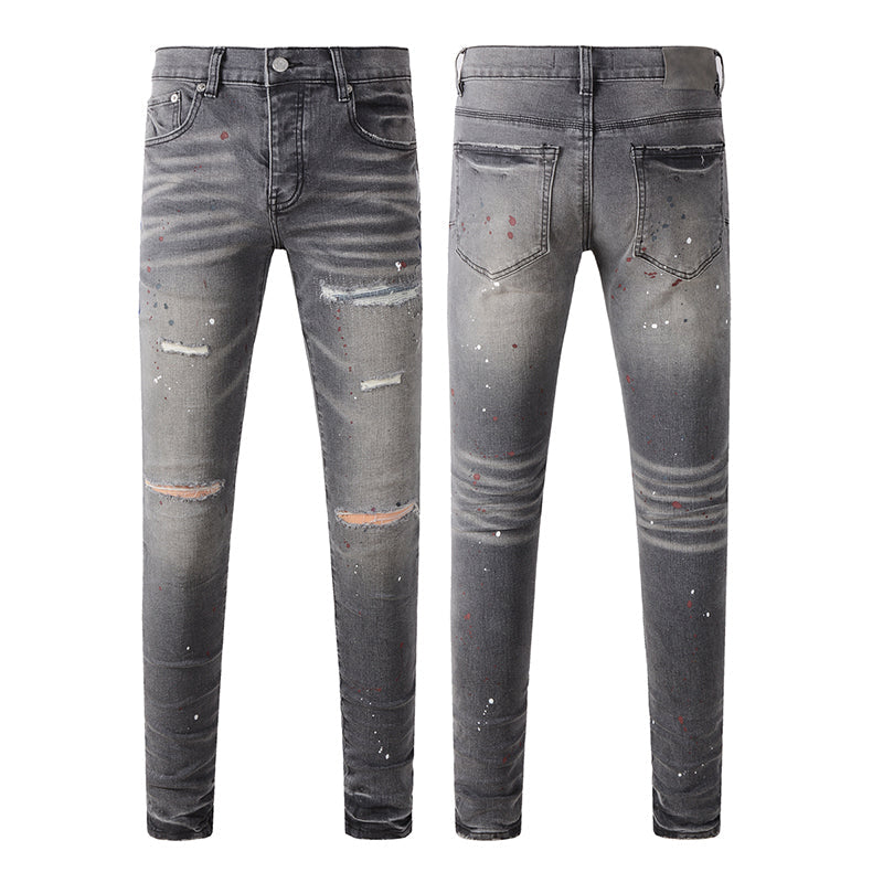 Mens trendy purple jeans, 100% cotton Pure Cotton High Street Trend