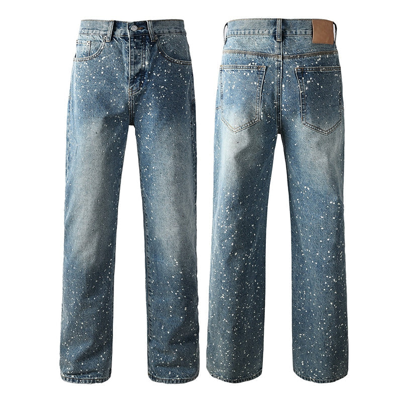 Mens trendy purple jeans, 100% cotton Rhinestones #9126