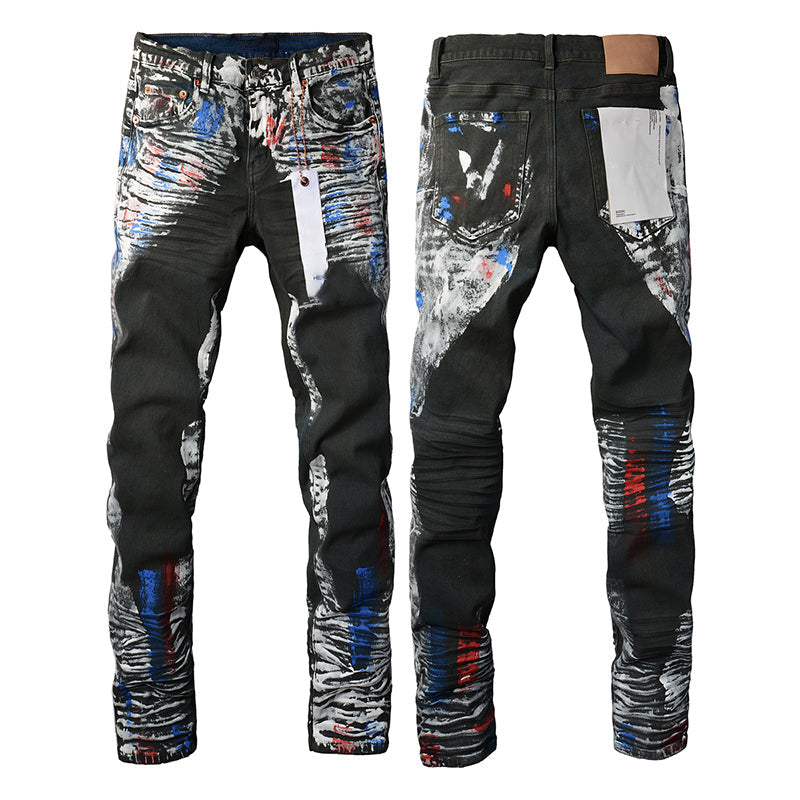 Mens trendy purple jeans, 100% cotton Pure Cotton High Street Trend