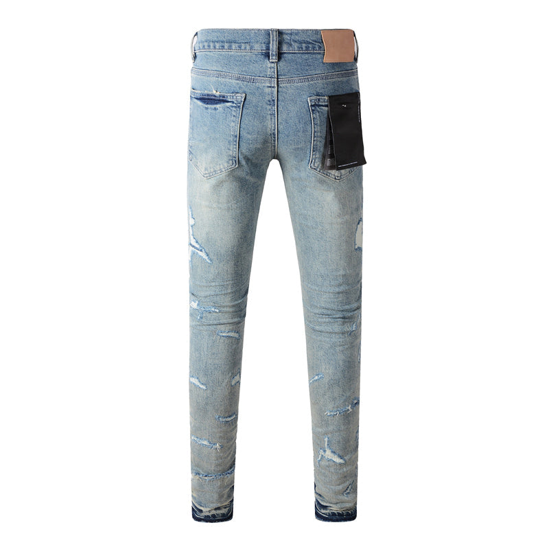 Mens trendy purple jeans, 100% cotton Pure Cotton High Street Trend