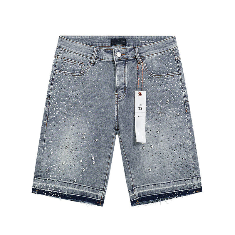 Mens trendy purple jeans, 100% cotton Denim Shorts #PU533