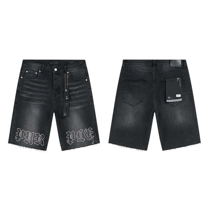 Mens trendy purple jeans, 100% cotton Denim Shorts #PU516