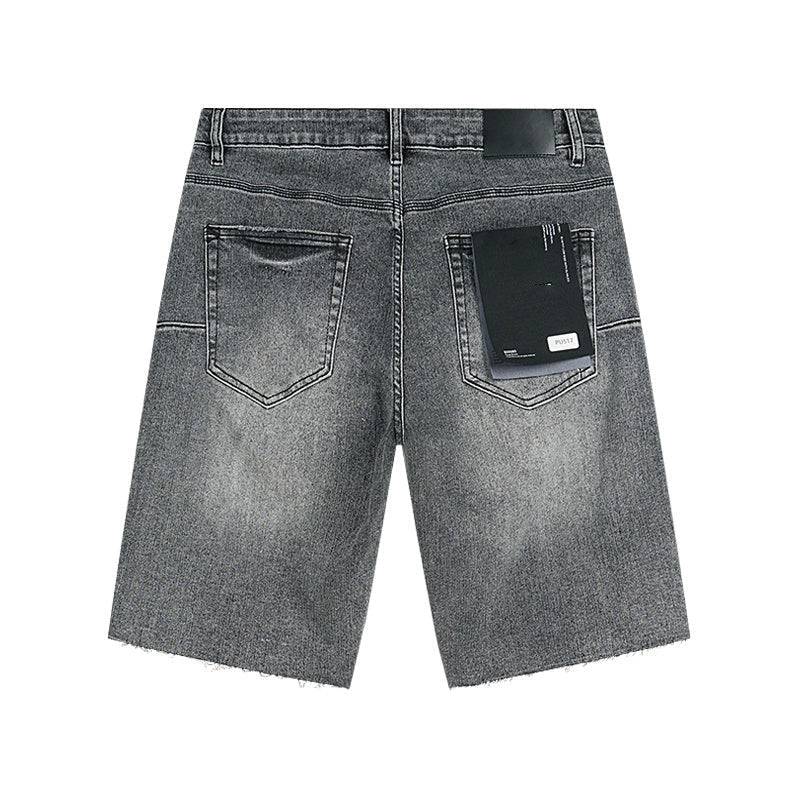 Mens trendy purple jeans, 100% cotton Denim Shorts #PU517