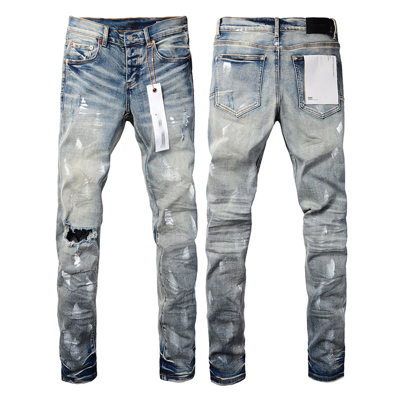 Mens trendy purple jeans, 100% cotton Pure Cotton High Street Trend