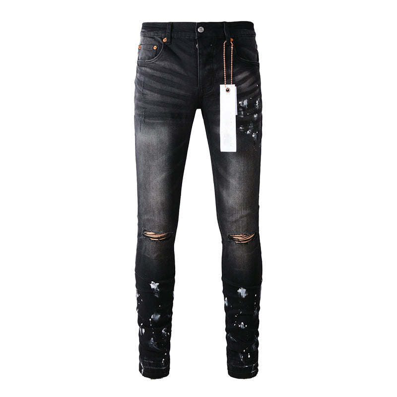 Mens trendy purple jeans, 100% cotton Pure Cotton High Street Trend