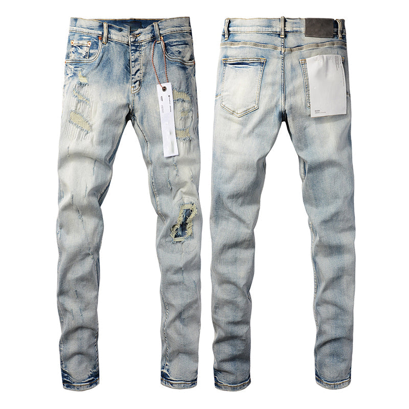 Mens trendy purple jeans, 100% cotton Pure Cotton High Street Trend
