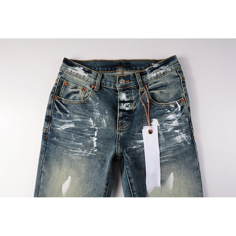 Mens trendy purple jeans, 100% cotton Pure Cotton High Street Trend
