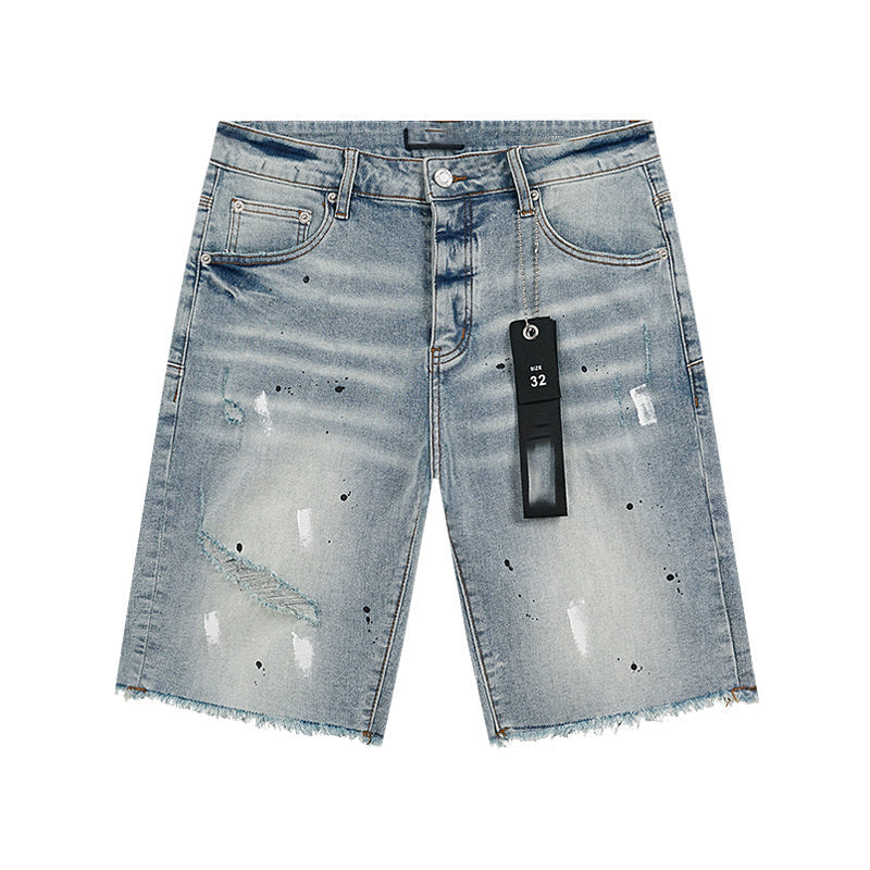 Mens trendy purple jeans, 100% cotton Denim Shorts #PU511