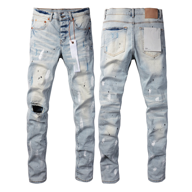 Mens trendy purple jeans, 100% cotton Pure Cotton High Street Trend