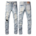 Mens trendy purple jeans, 100% cotton Pure Cotton High Street Trend