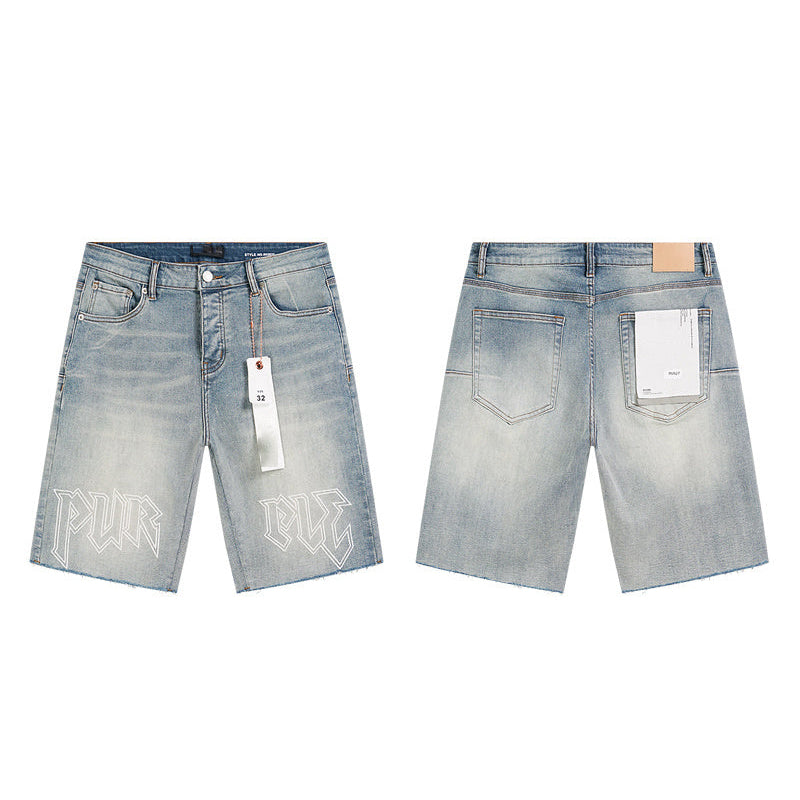 Mens trendy purple jeans, 100% cotton Denim Shorts #PU527
