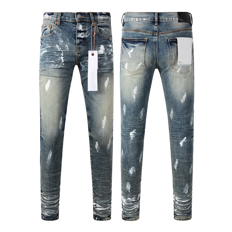 Mens trendy purple jeans, 100% cotton Pure Cotton High Street Trend
