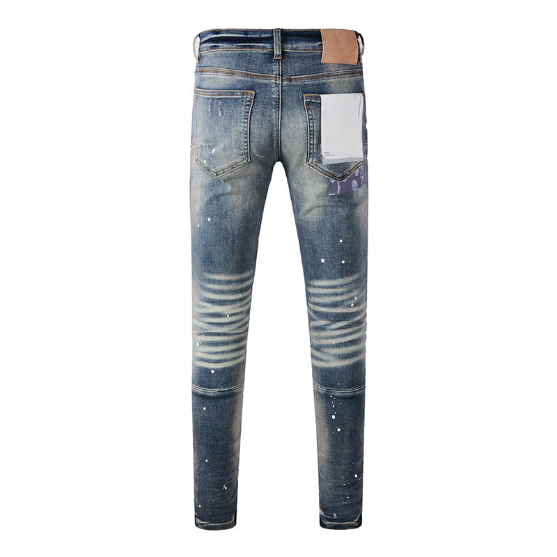 Mens trendy purple jeans, 100% cotton Pure Cotton High Street Trend