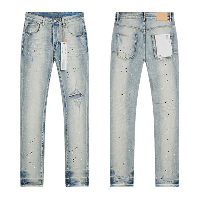 Mens trendy purple jeans, 100% cotton Jeans #PU143