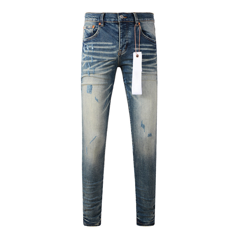 Mens trendy purple jeans, 100% cotton Pure Cotton High Street Trend