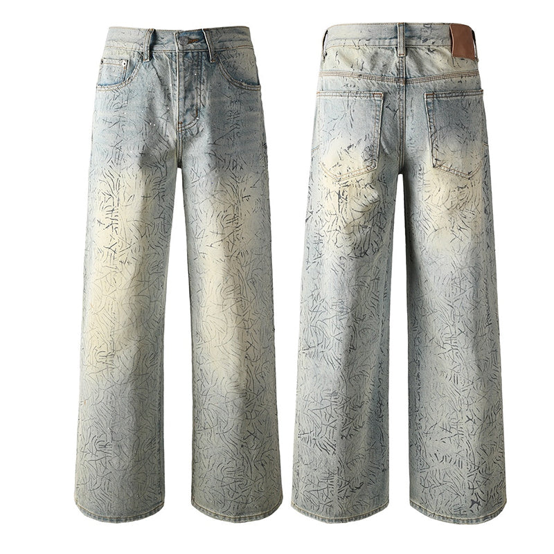 Mens trendy purple jeans, 100% cotton Jeans Rhinestones #107