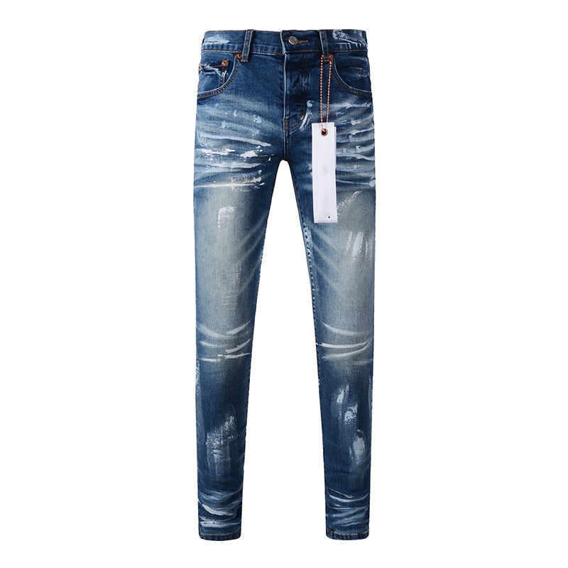 Mens trendy purple jeans, 100% cotton Pure Cotton High Street Trend
