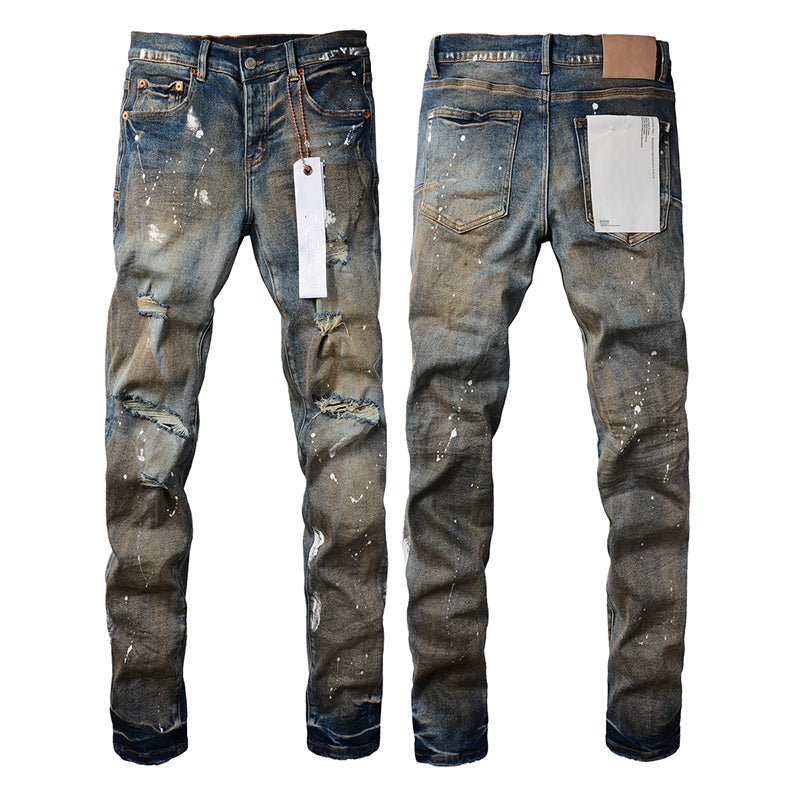 Mens trendy purple jeans, 100% cotton Pure Cotton High Street Trend