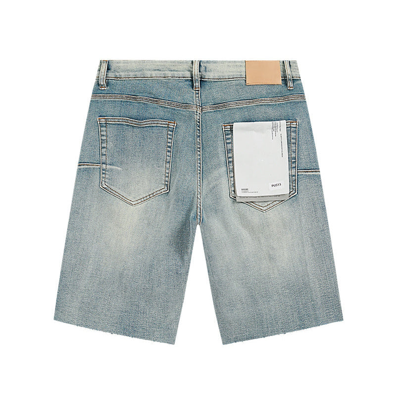 Mens trendy purple jeans, 100% cotton Denim Shorts #PU513