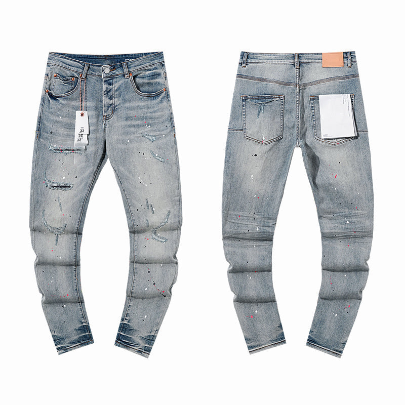 Mens trendy purple jeans, 100% cotton Jeans #PU138