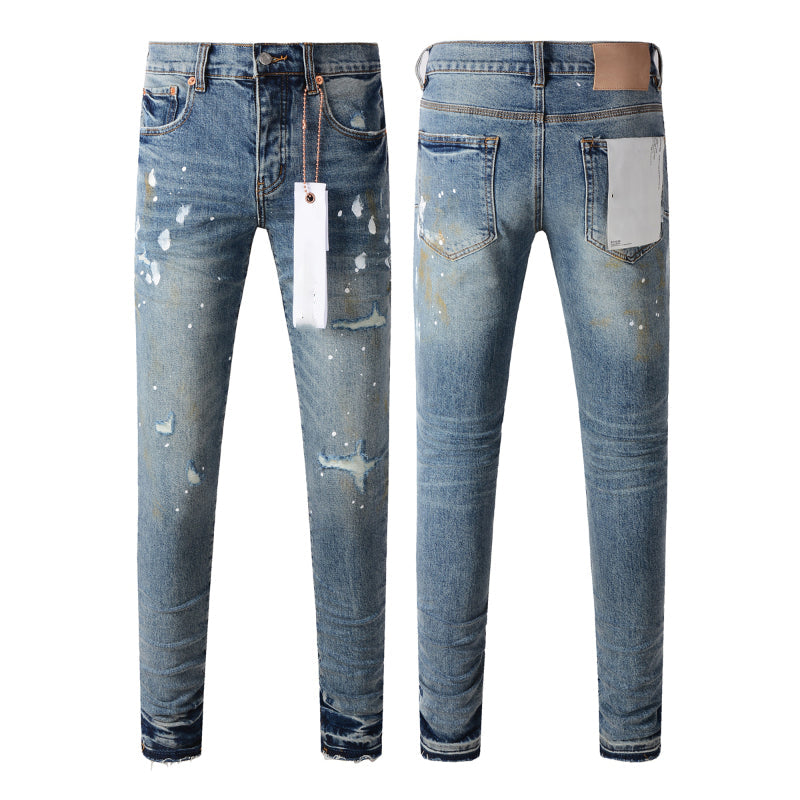 Mens trendy purple jeans, 100% cotton Pure Cotton High Street Trend